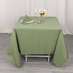 Premium Polyester Square Tablecloth 70"x70" Dusty Sage Green - 220GSM Wrinkle - Resistant Table Cover - Bell Racket Store