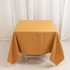 Premium Polyester Square Tablecloth 70"x70" Gold 220GSM Wrinkle - Resistant Table Cover for Stylish Gatherings - Bell Racket Store