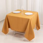 Premium Polyester Square Tablecloth 70"x70" Gold 220GSM Wrinkle - Resistant Table Cover for Stylish Gatherings - Bell Racket Store