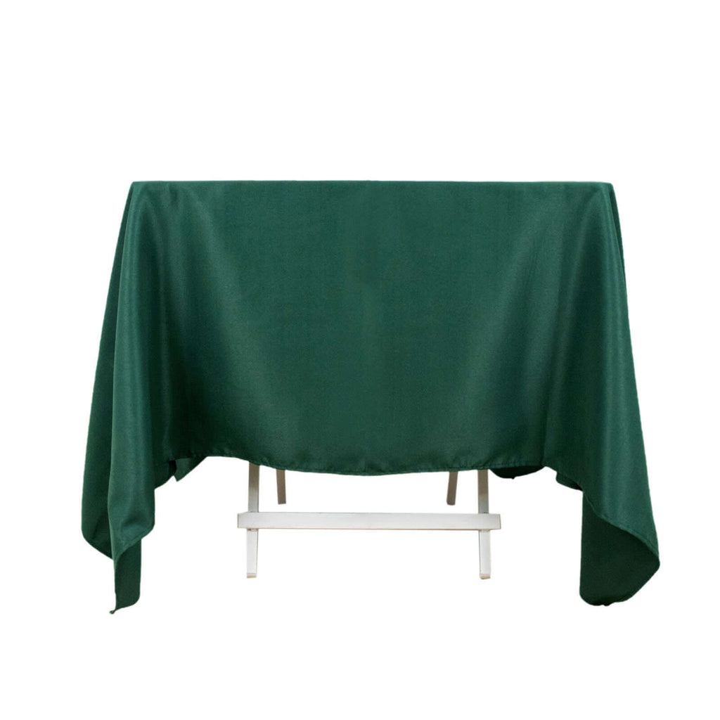 Premium Polyester Square Tablecloth 70"x70" Hunter Emerald Green 220GSM Wrinkle - Resistant Table Cover - Bell Racket Store