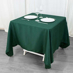 Premium Polyester Square Tablecloth 70"x70" Hunter Emerald Green 220GSM Wrinkle - Resistant Table Cover - Bell Racket Store
