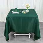 Premium Polyester Square Tablecloth 70"x70" Hunter Emerald Green 220GSM Wrinkle - Resistant Table Cover - Bell Racket Store