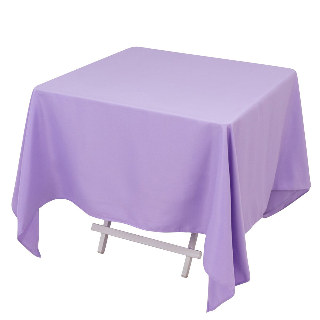 Premium Polyester Square Tablecloth 70"x70" Lavender Lilac 220GSM Wrinkle - Resistant Table Cover - Bell Racket Store