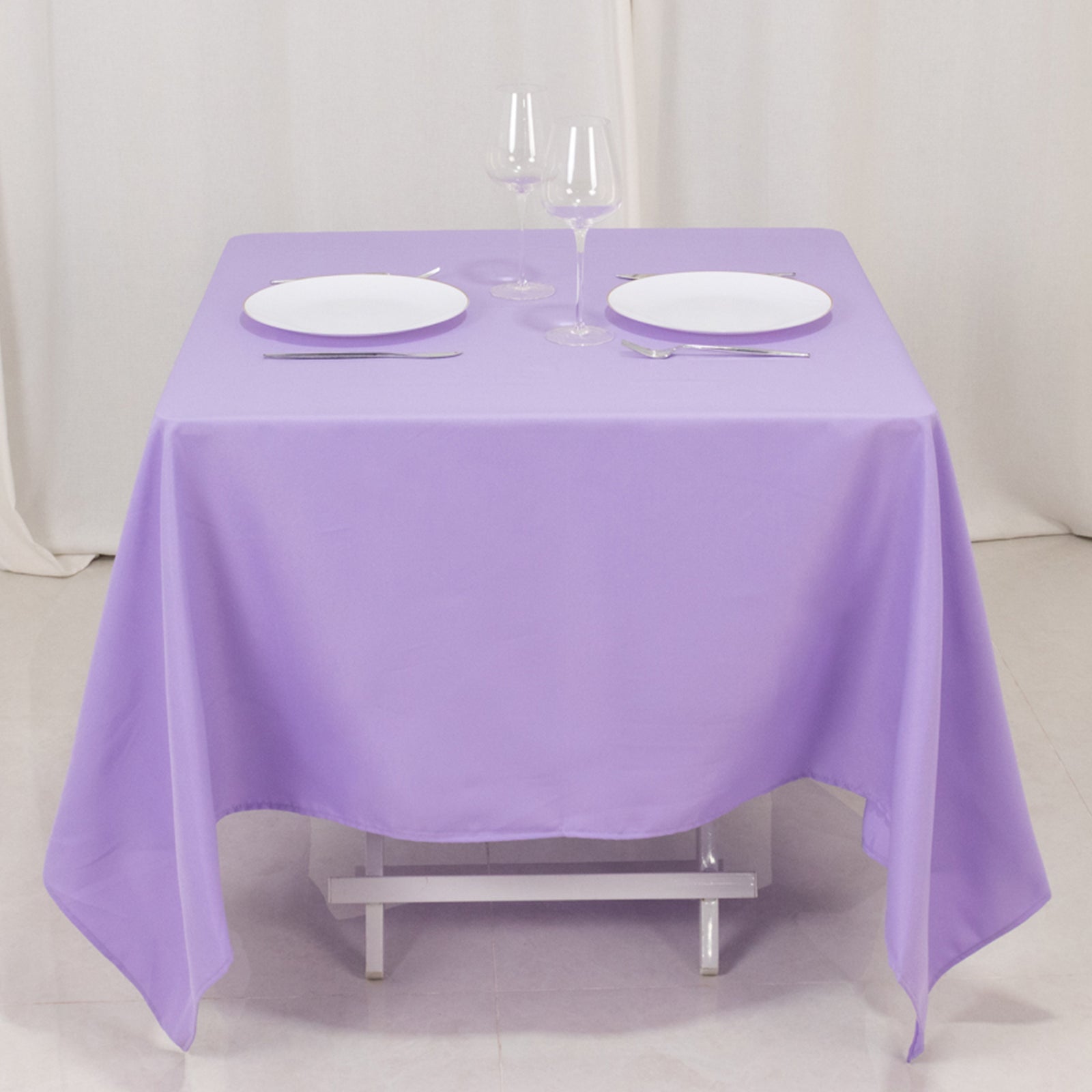 Premium Polyester Square Tablecloth 70"x70" Lavender Lilac 220GSM Wrinkle - Resistant Table Cover - Bell Racket Store