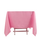 Premium Polyester Square Tablecloth 70"x70" Pink 220GSM Wrinkle - Resistant Table Cover - Bell Racket Store