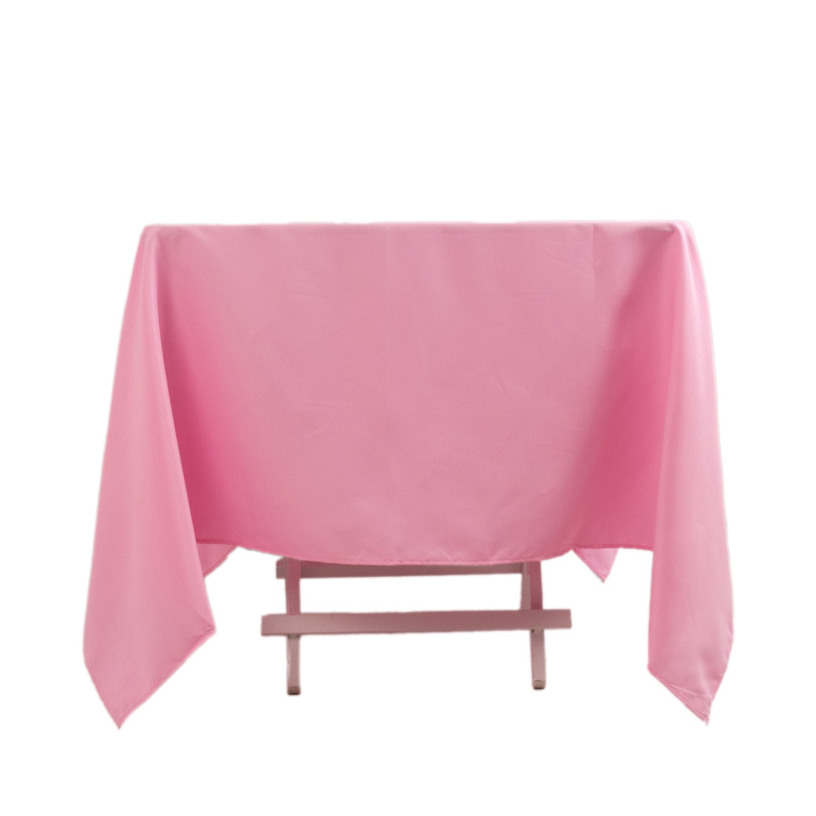 Premium Polyester Square Tablecloth 70"x70" Pink 220GSM Wrinkle - Resistant Table Cover - Bell Racket Store