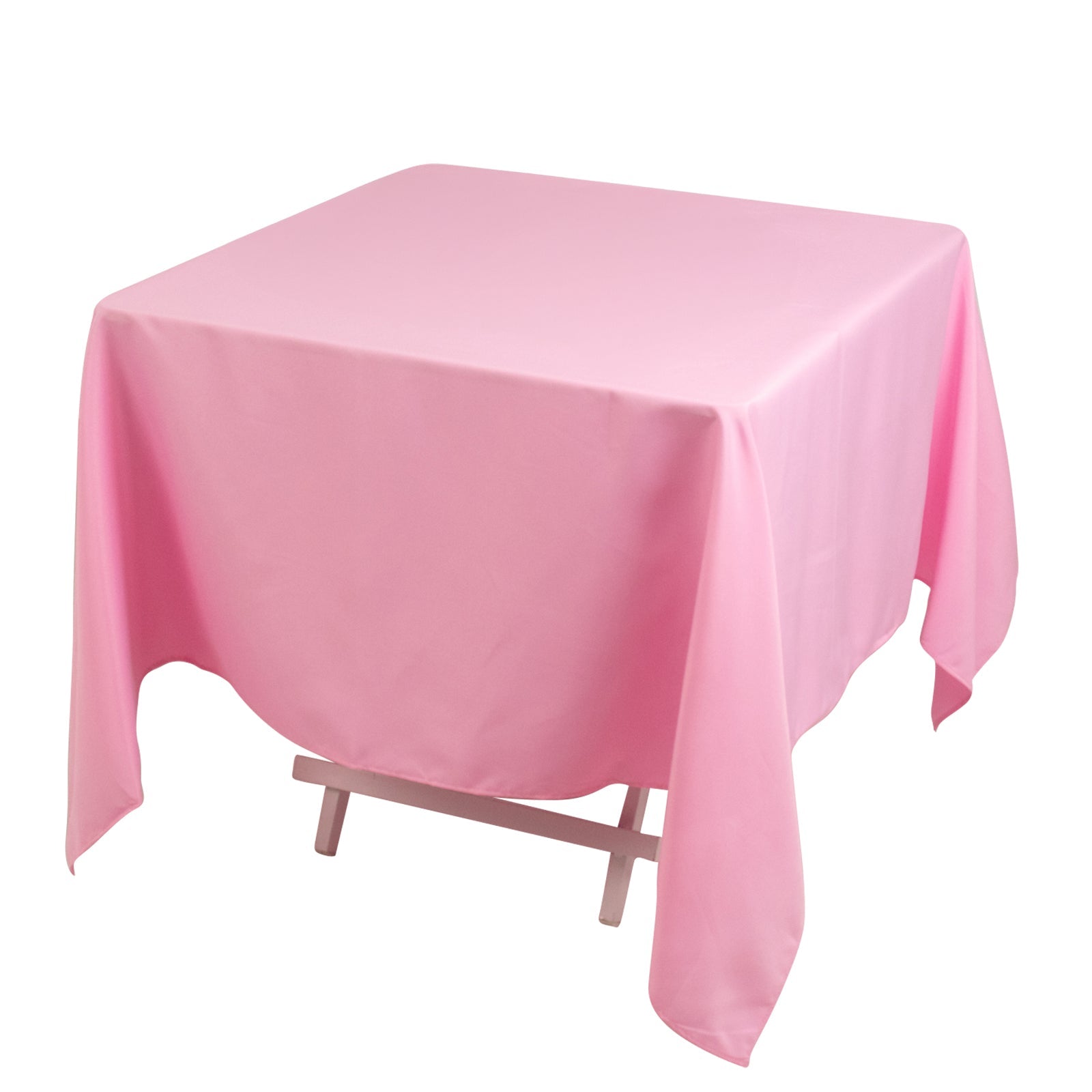 Premium Polyester Square Tablecloth 70"x70" Pink 220GSM Wrinkle - Resistant Table Cover - Bell Racket Store