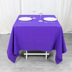 Premium Polyester Square Tablecloth 70"x70" Purple 220GSM Wrinkle - Resistant Table Cover - Bell Racket Store