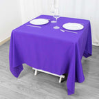 Premium Polyester Square Tablecloth 70"x70" Purple 220GSM Wrinkle - Resistant Table Cover - Bell Racket Store