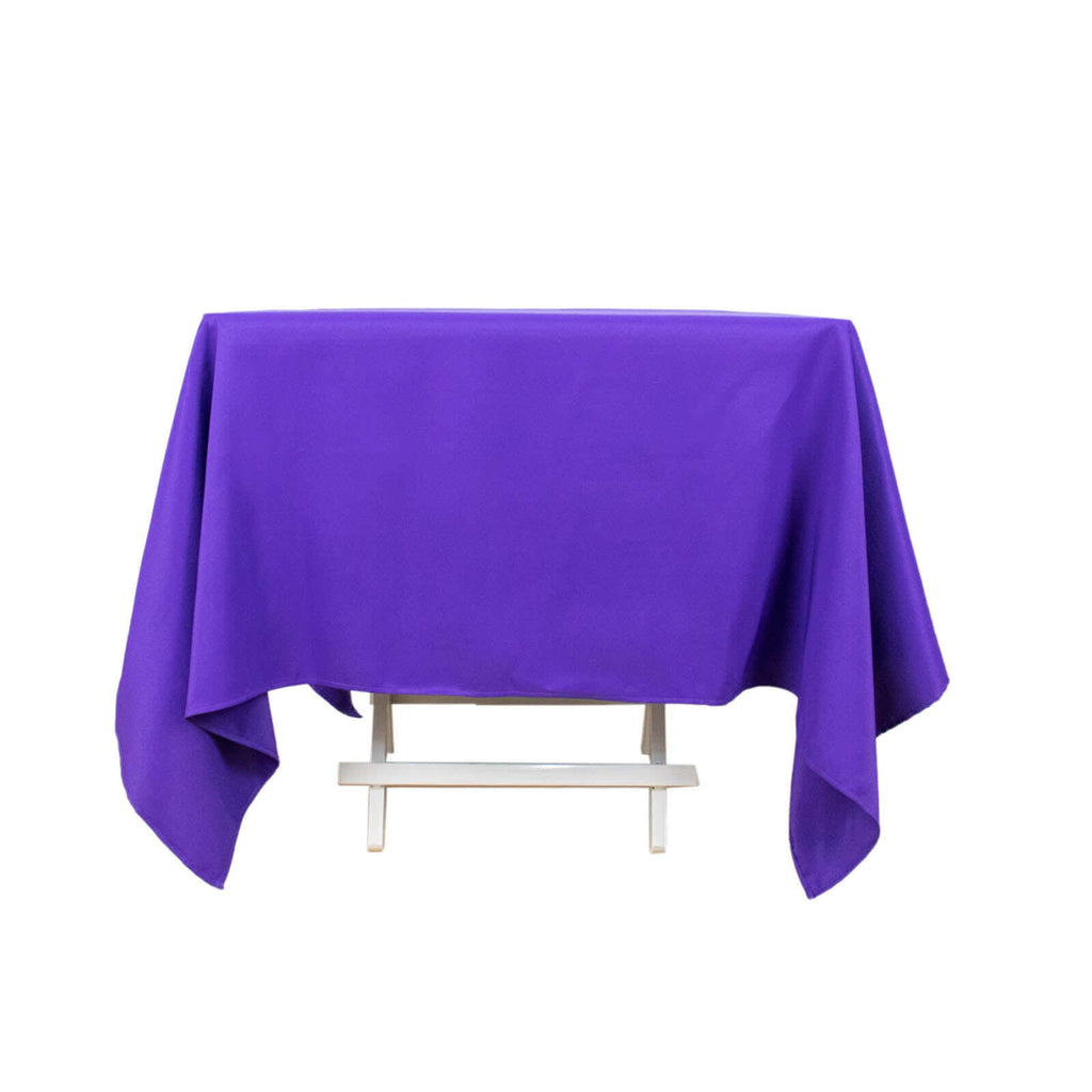 Premium Polyester Square Tablecloth 70"x70" Purple 220GSM Wrinkle - Resistant Table Cover - Bell Racket Store