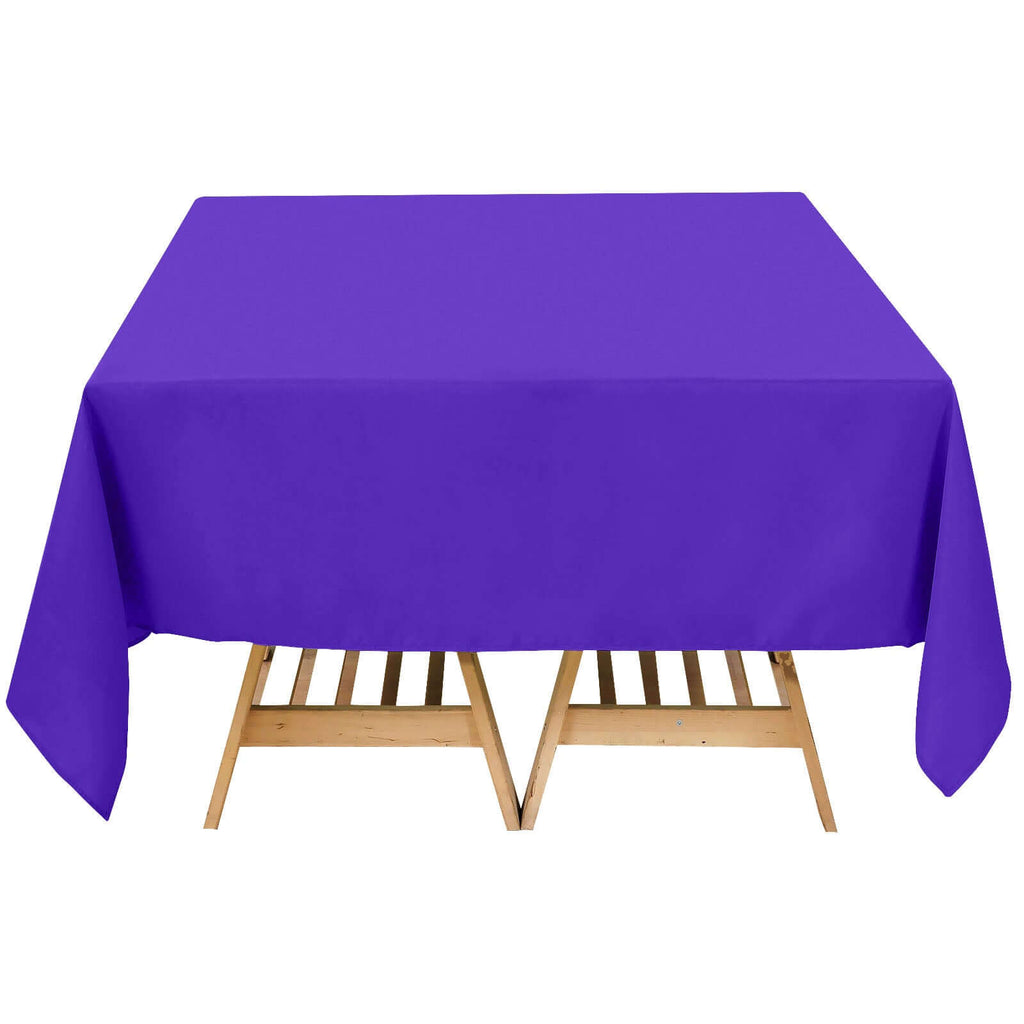 Premium Polyester Square Tablecloth 70"x70" Purple 220GSM Wrinkle - Resistant Table Cover - Bell Racket Store