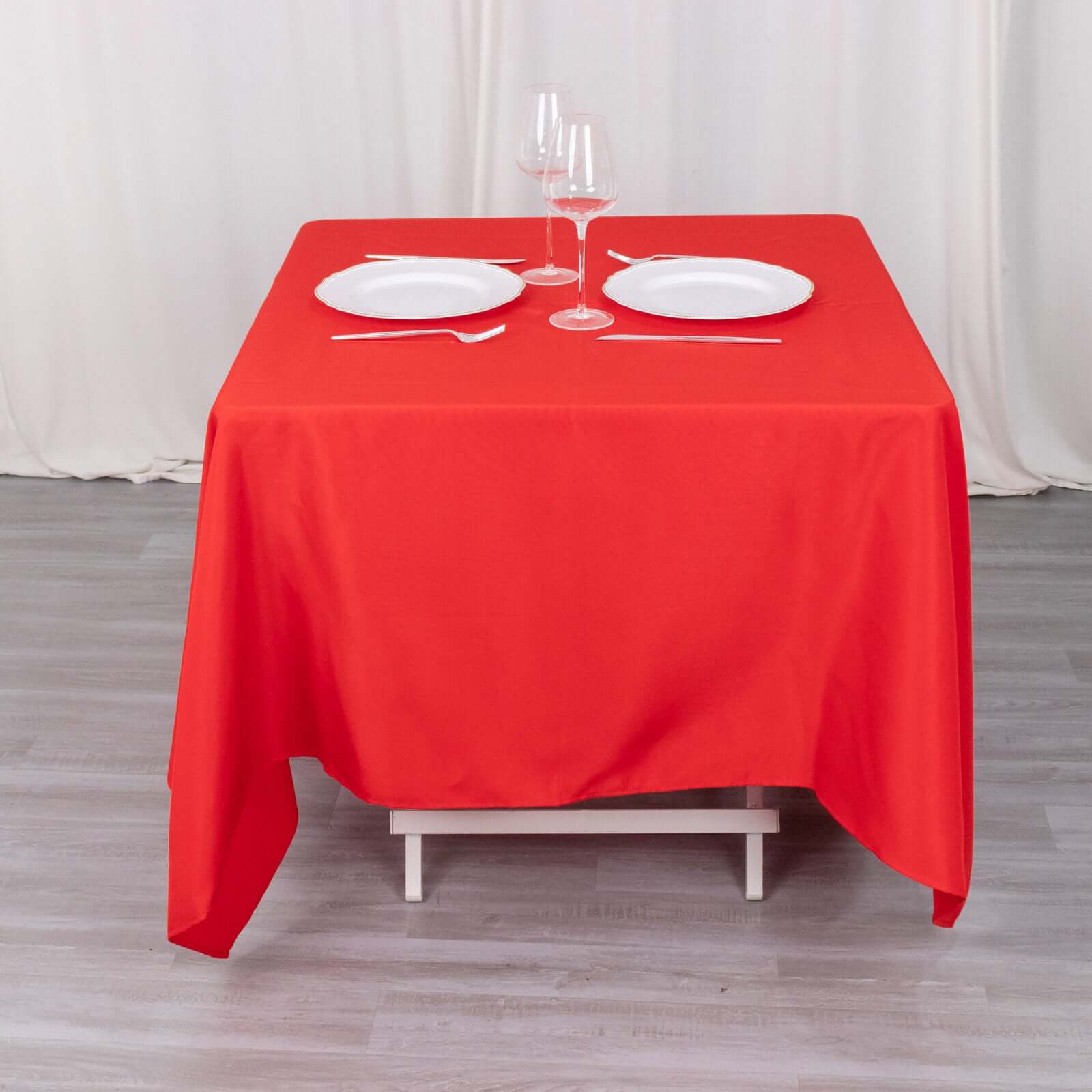 Premium Polyester Square Tablecloth 70"x70" Red 220GSM Wrinkle - Resistant Table Cover - Bell Racket Store