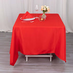 Premium Polyester Square Tablecloth 70"x70" Red 220GSM Wrinkle - Resistant Table Cover - Bell Racket Store