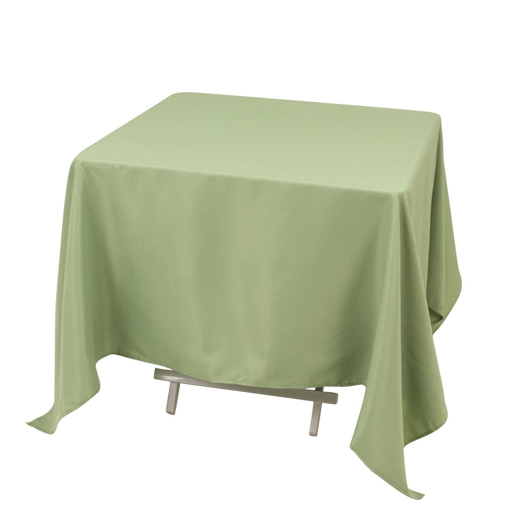 Premium Polyester Square Tablecloth 70"x70" Sage Green 220GSM Wrinkle - Resistant Table Cover - Bell Racket Store