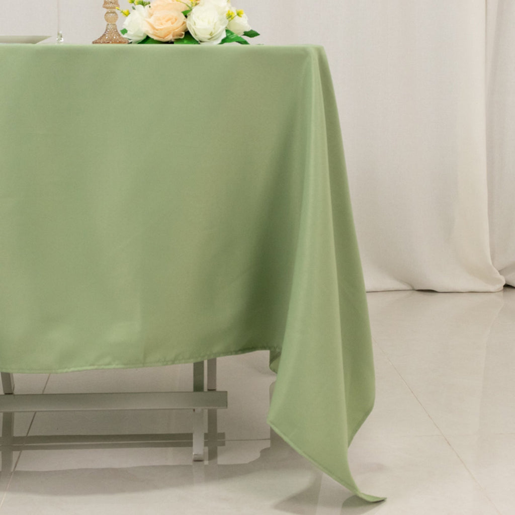 Premium Polyester Square Tablecloth 70"x70" Sage Green 220GSM Wrinkle - Resistant Table Cover - Bell Racket Store