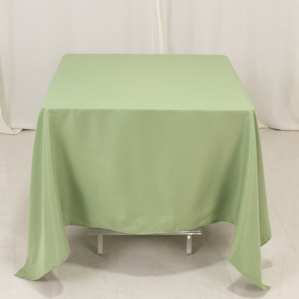 Premium Polyester Square Tablecloth 70"x70" Sage Green 220GSM Wrinkle - Resistant Table Cover - Bell Racket Store