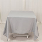 Premium Polyester Square Tablecloth 70"x70" Silver 220GSM Wrinkle - Resistant Table Cover - Bell Racket Store