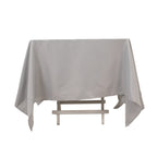 Premium Polyester Square Tablecloth 70"x70" Silver 220GSM Wrinkle - Resistant Table Cover - Bell Racket Store