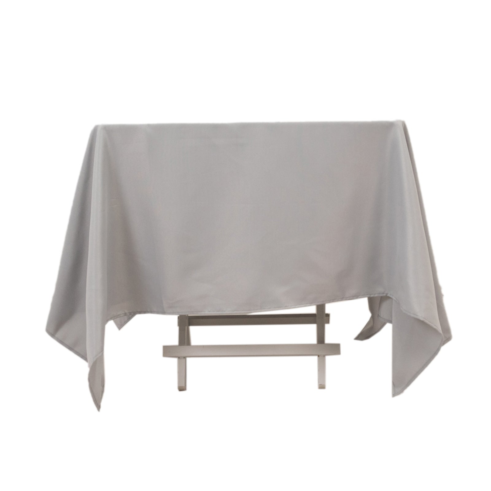 Premium Polyester Square Tablecloth 70"x70" Silver 220GSM Wrinkle - Resistant Table Cover - Bell Racket Store