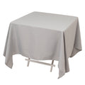 Premium Polyester Square Tablecloth 70"x70" Silver 220GSM Wrinkle - Resistant Table Cover - Bell Racket Store