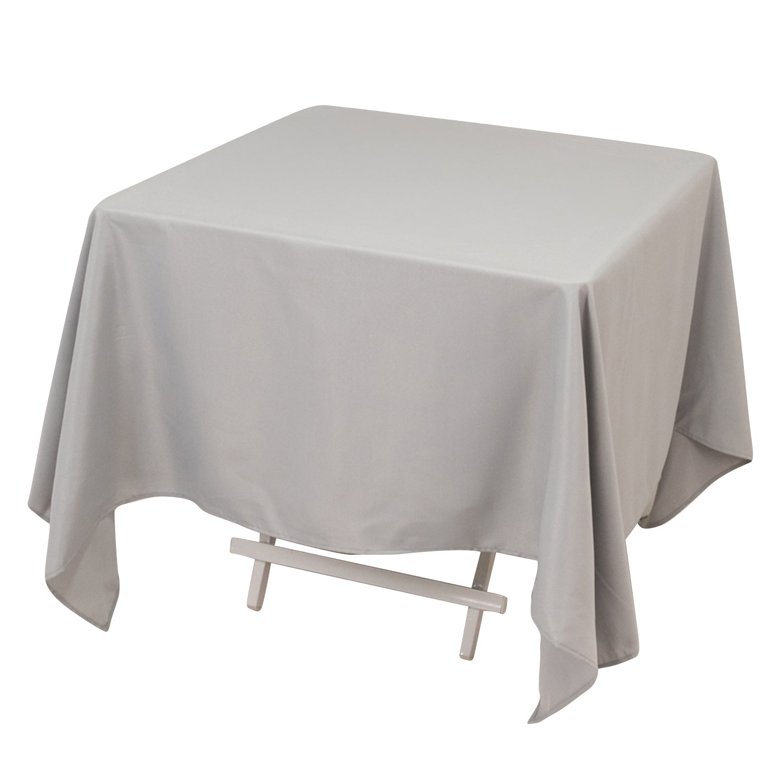 Premium Polyester Square Tablecloth 70"x70" Silver 220GSM Wrinkle - Resistant Table Cover - Bell Racket Store