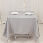 Premium Polyester Square Tablecloth 70"x70" Silver 220GSM Wrinkle - Resistant Table Cover - Bell Racket Store