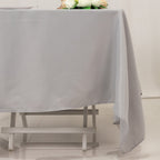 Premium Polyester Square Tablecloth 70"x70" Silver 220GSM Wrinkle - Resistant Table Cover - Bell Racket Store
