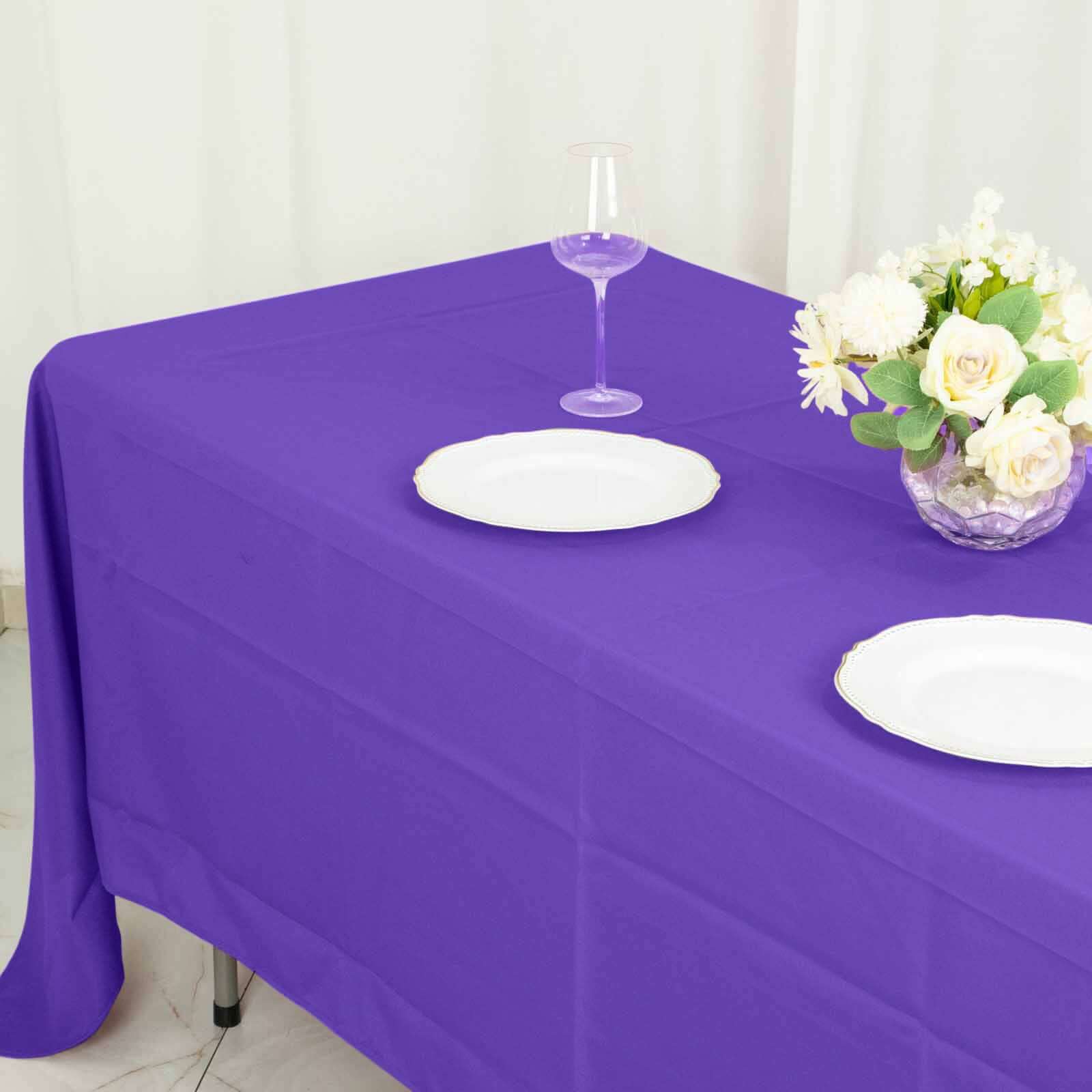 Polyester 72"x120" Rectangle Tablecloth Purple - Durable and Stylish Table Cover