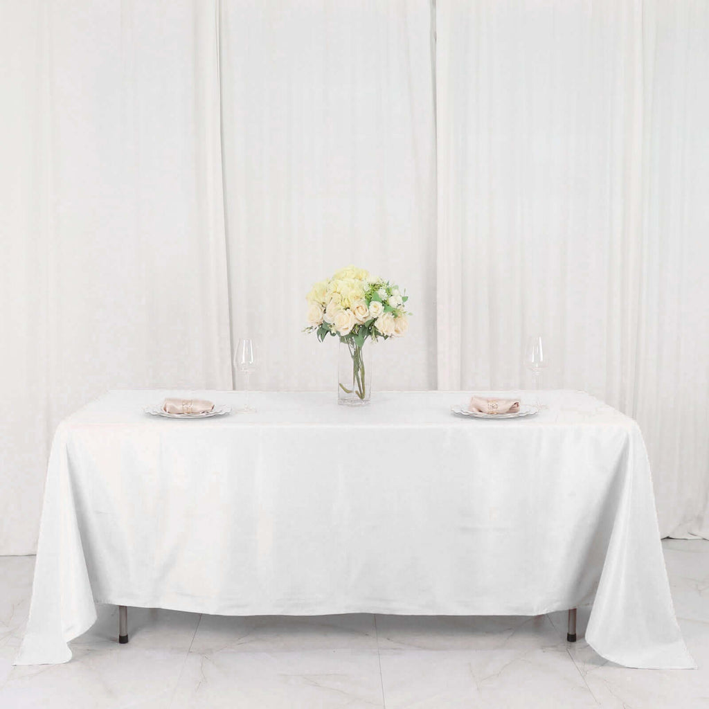 Polyester 72"x120" Rectangle Tablecloth White - Durable and Stylish Table Cover for Events