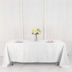 Polyester 72"x120" Rectangle Tablecloth White - Durable and Stylish Table Cover for Events
