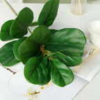 2 Bushes 25" Green Artificial Fiddle Leaf Branch Stems, Faux Plants