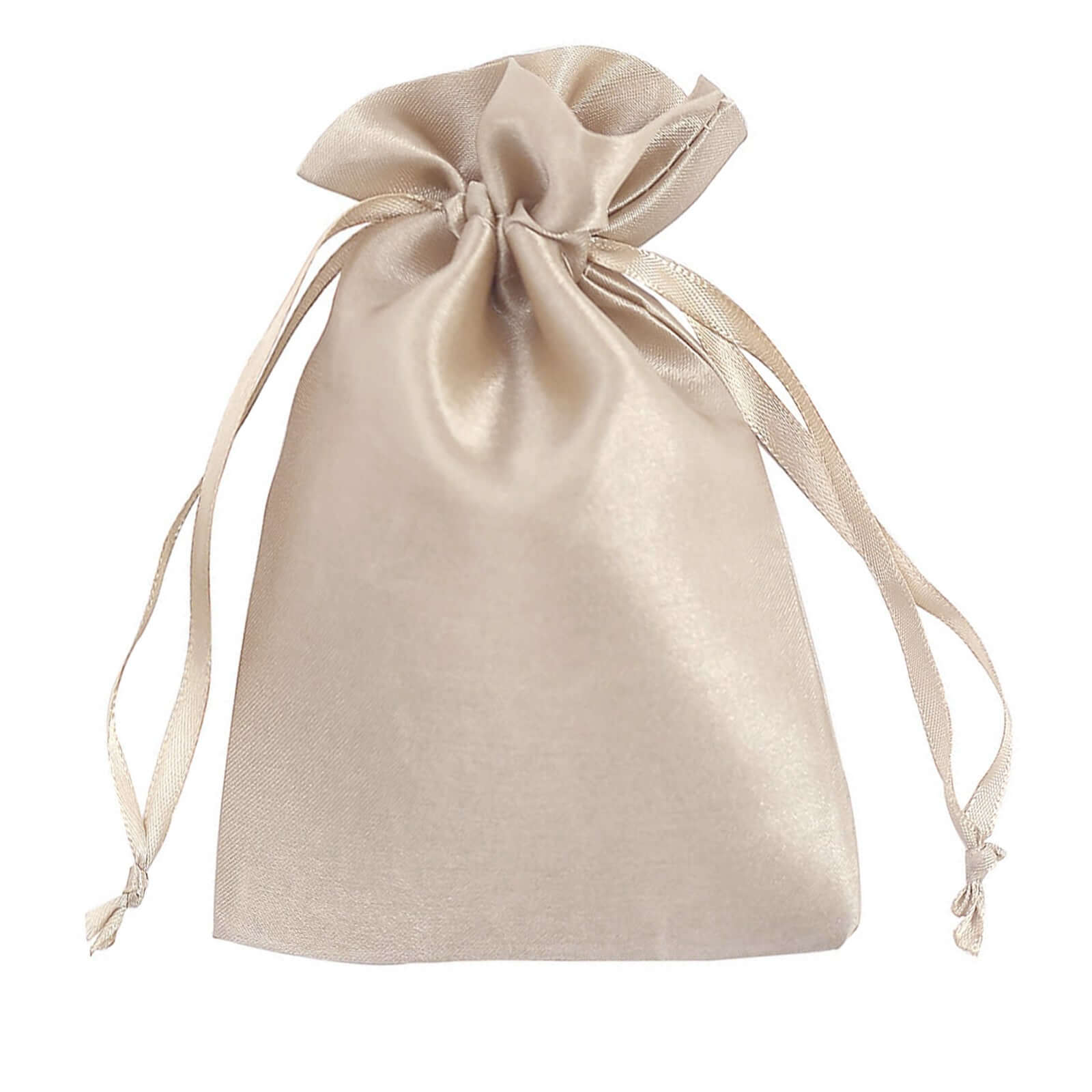 12 Pack 6"x9" Beige Satin Drawstring Wedding Party Favor Gift Bags