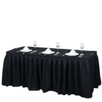 Polyester 14ft Table Skirt Black - Classic Pleated Design