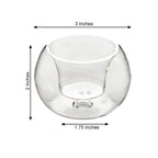 6-Pack Glass Tealight Candle Holders Crystal Clear Globe Design - Votive Candle Holders for Events 3"