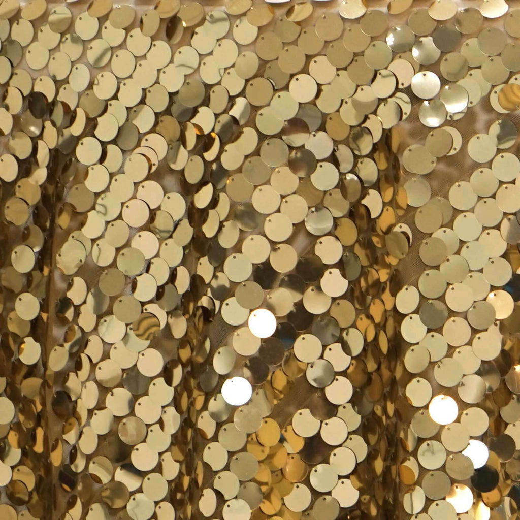 Sequin 72"x72" Table Overlay Square Tablecloth Gold - Big Payette Table Cover