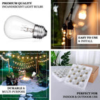 24 Pack 11W Incandescent Warm White S14 Outdoor String Light Bulbs + 1 Extra Replacement Bulb FREE