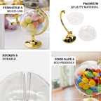 12-Pack Fillable Mini Globe Candy Container Clear Gold - Stylish Candy Treat Favor Containers 4.5"