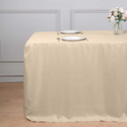 Fitted Polyester 72"x30" Rectangle Tablecloth Nude - Durable Table Cover