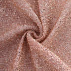 Stretch Spandex Chair Back Slipcover with Metallic Shimmer Tinsel Rose Gold - Durable Chiavari Chair Back Cover