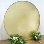 7.5ft Champagne Sparkle Sequin Round Wedding Arch Cover, Shiny Shimmer Photo Backdrop Stand Cover, 2-Sided Custom Fit