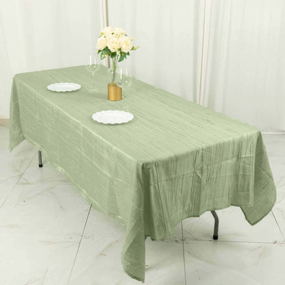 Taffeta 60"x102" Rectangle Tablecloth Sage Green - Accordion Crinkle Table Cover