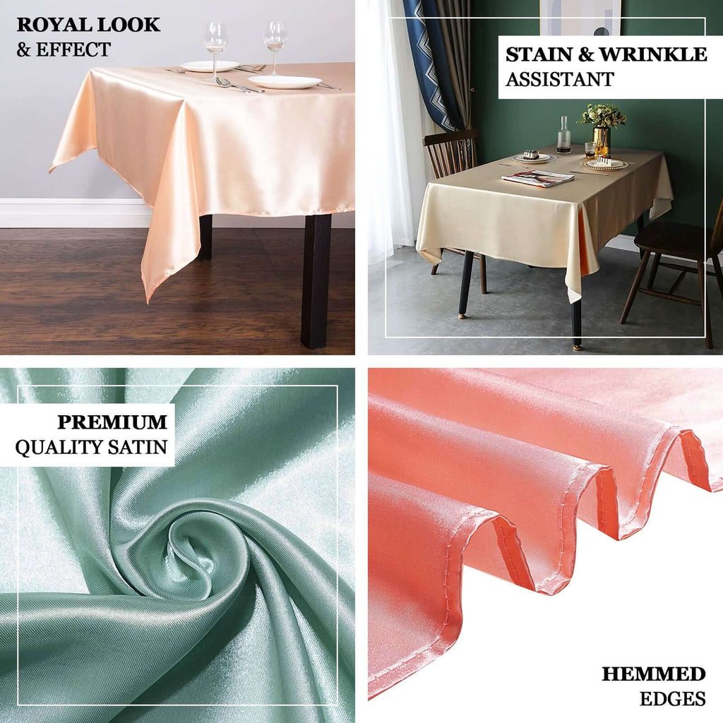 Satin Rectangular 60"x126" Tablecloth Nude - Smooth and Lustrous Table Cover