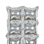10 Pack Metallic Silver Double Row Mylar Foil Balloon Wall, Square Diamond Design Balloon Backdrop - 43"x11"