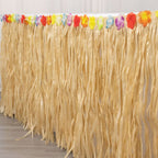 Raffia Grass Table Skirt Natural - Rustic Skirt for Hawaiian Party Decor 9ft