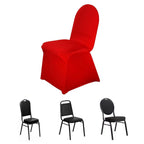 Spandex Chair Cover for Banquet Chairs Red - Stretch 160GSM Fabric with Slip-On Slipcover