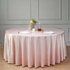 Premium Velvet 120" Round Tablecloth Blush - Reusable Soft & Seamless Table Cover