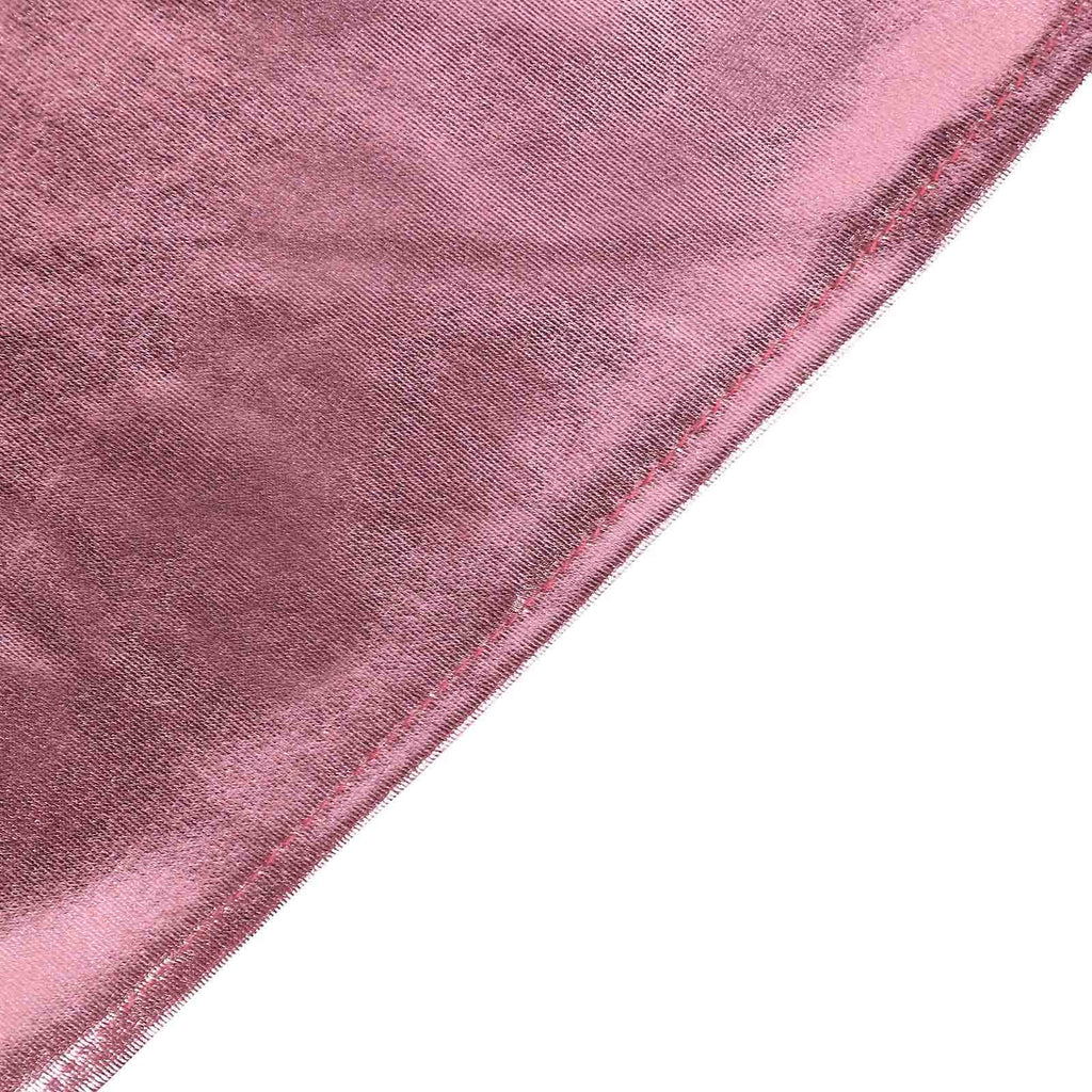 5 Pack Metallic Spandex Chair Sashes Rose Gold - Stretch Fit Chair Bands With Round Diamond Buckles