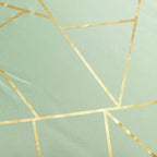 Polyester 54"x54" Square Tablecloth Sage Green with Gold Foil Geometric Pattern - Wrinkle-Resistant & Durable for Stylish Settings