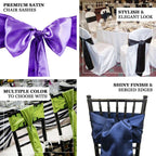 5 Pack Satin Chair Sashes Chocolate - Durable Chair Bows with Shiny Finish 6"x106"