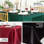 Satin Rectangular 90"x156" Tablecloth Terracotta (Rust) - Seamless Table Cover